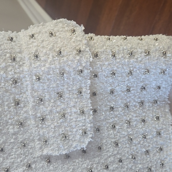 Zara Cream Textured Short Sleeve Jacket - Picture 5 of 6